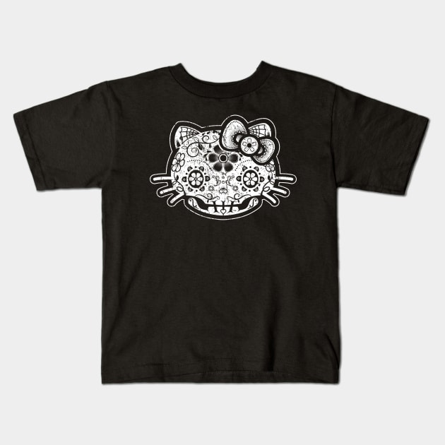 El Día De Los muertos Gatito Kids T-Shirt by trev4000